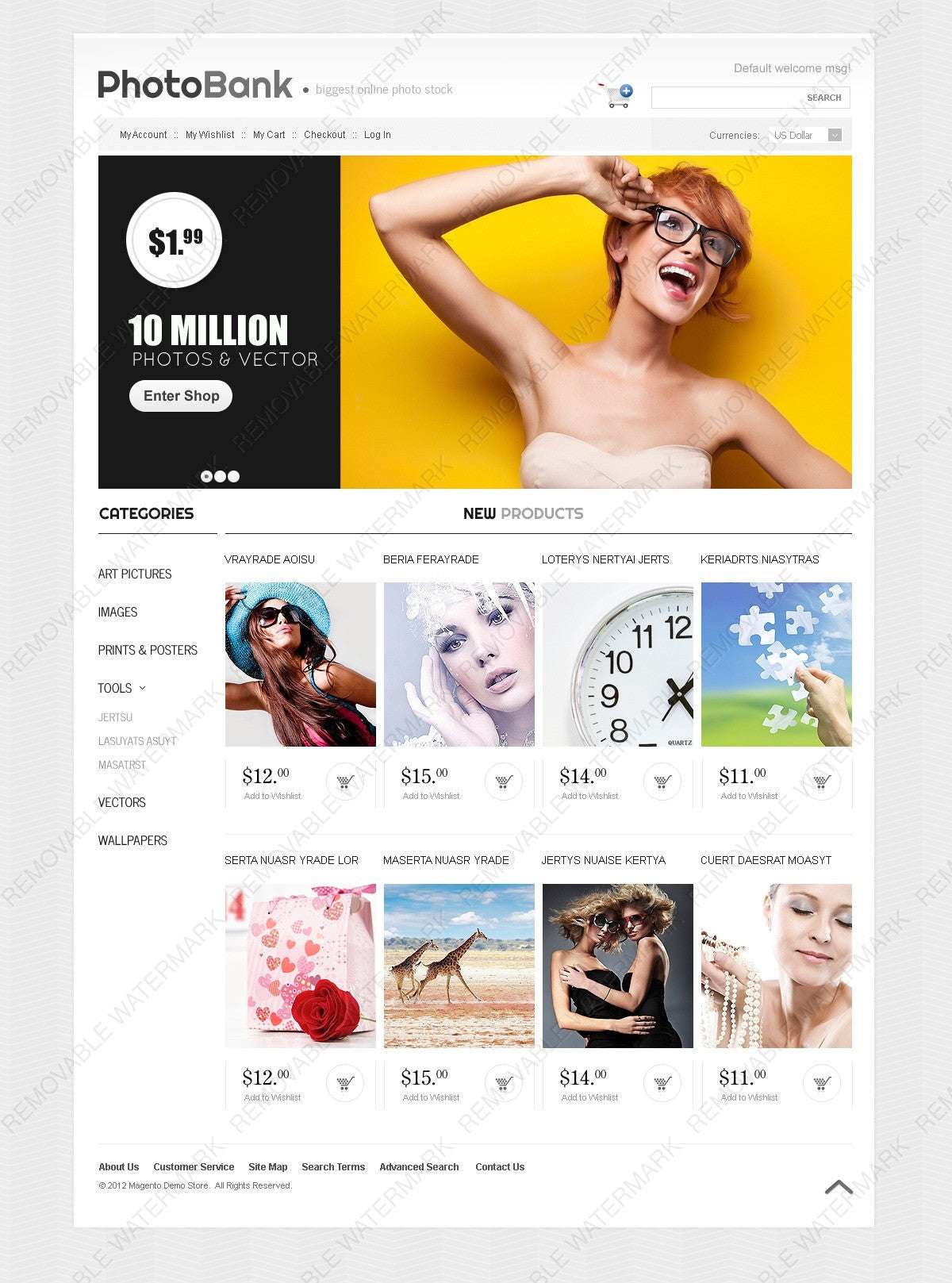 Photo Bank Stock Images Magento Website Design - GoWebBaby.Com