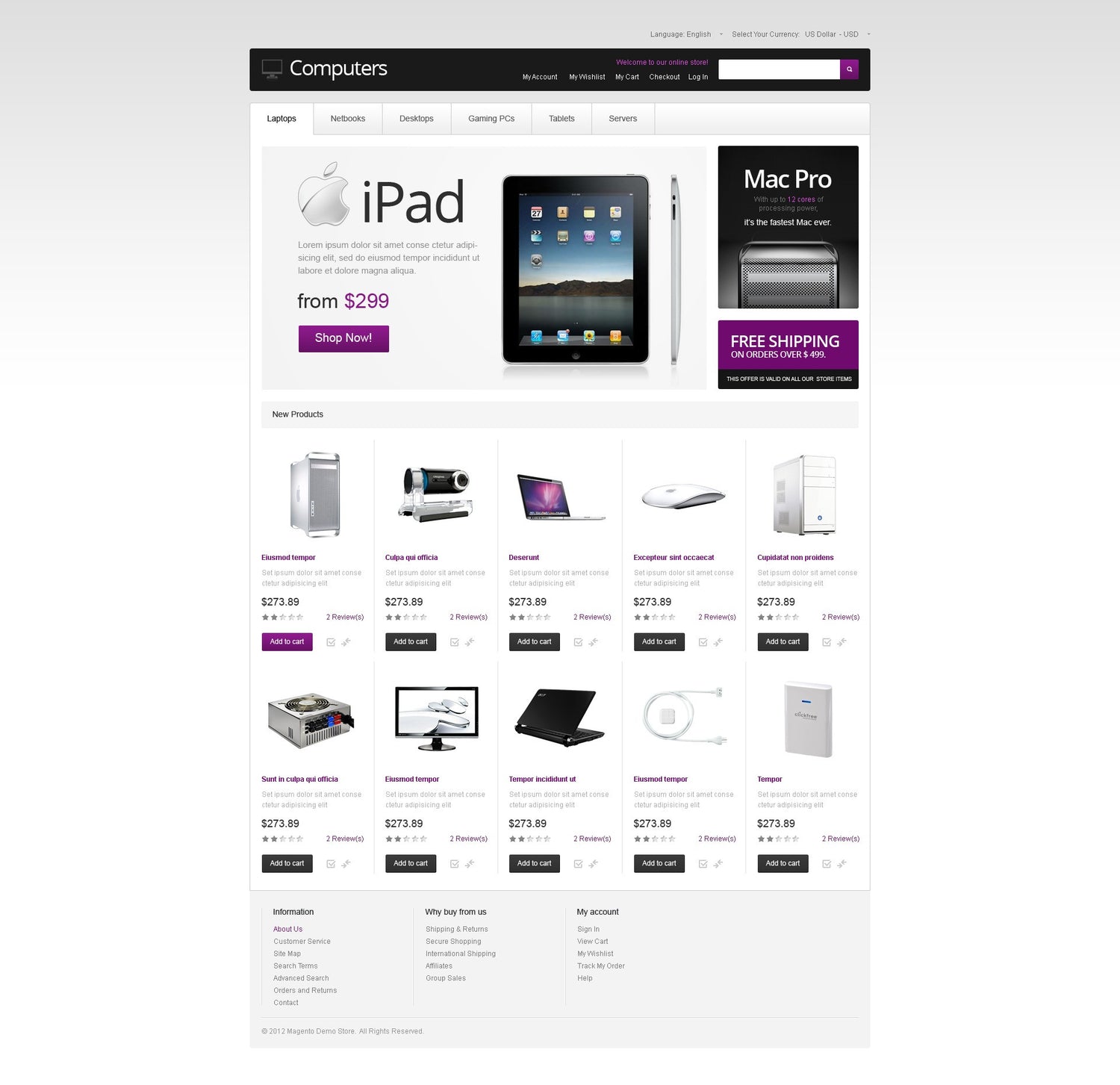 Magento Themes - GoWebBaby.Com