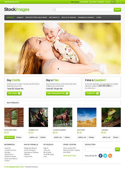 Stock Images Photography Magento Website Design - GoWebBaby.Com