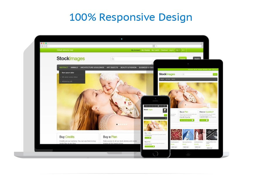 Stock Images Photography Magento Website Design - GoWebBaby.Com