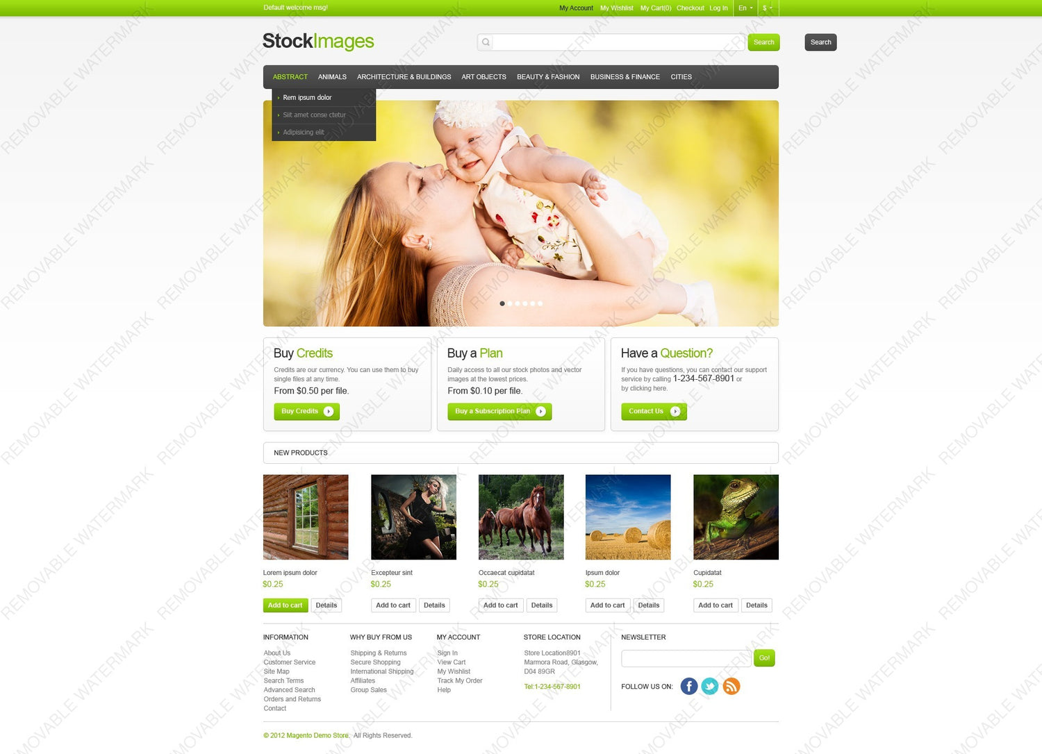 Stock Images Photography Magento Website Design - GoWebBaby.Com