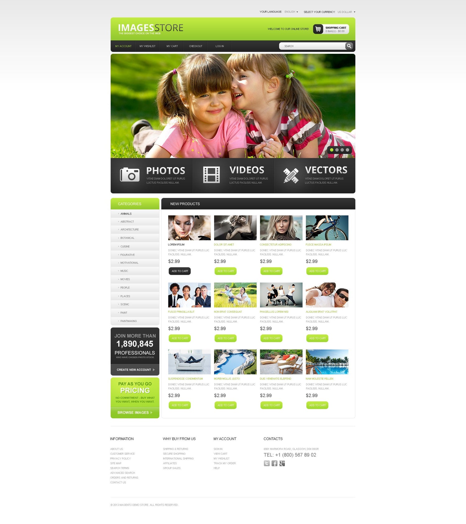 Image Store Magento Website Design - GoWebBaby.Com