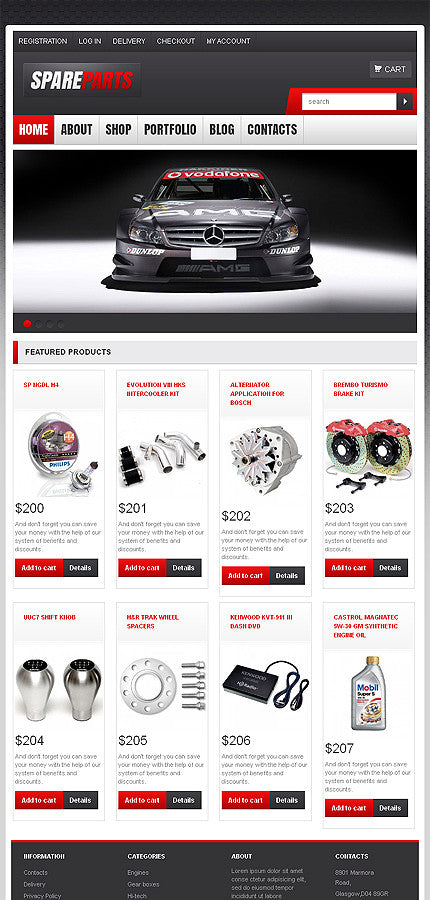 Spare Parts WooCommerce Website Design - GoWebBaby.Com