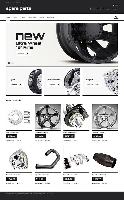 Spare Parts and Tyre WooCommerce Themes - GoWebBaby.Com