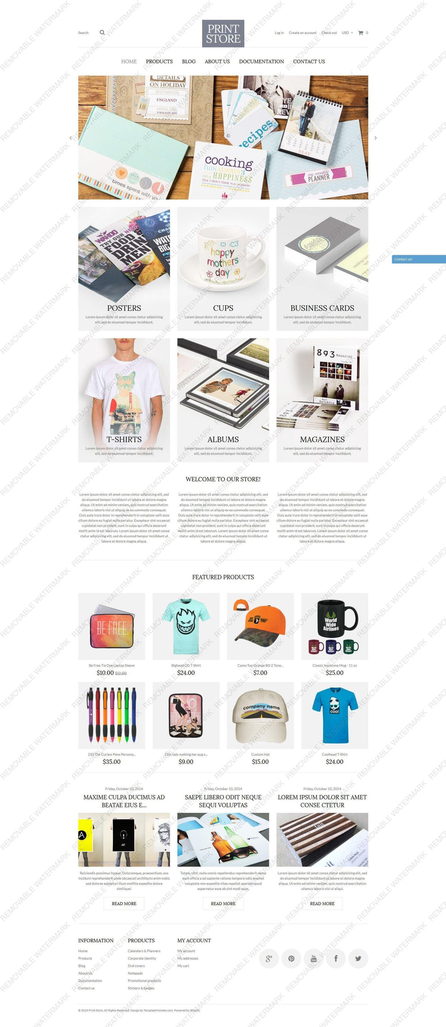 Custom Print Shop Shopify Website Design - GoWebBaby.Com