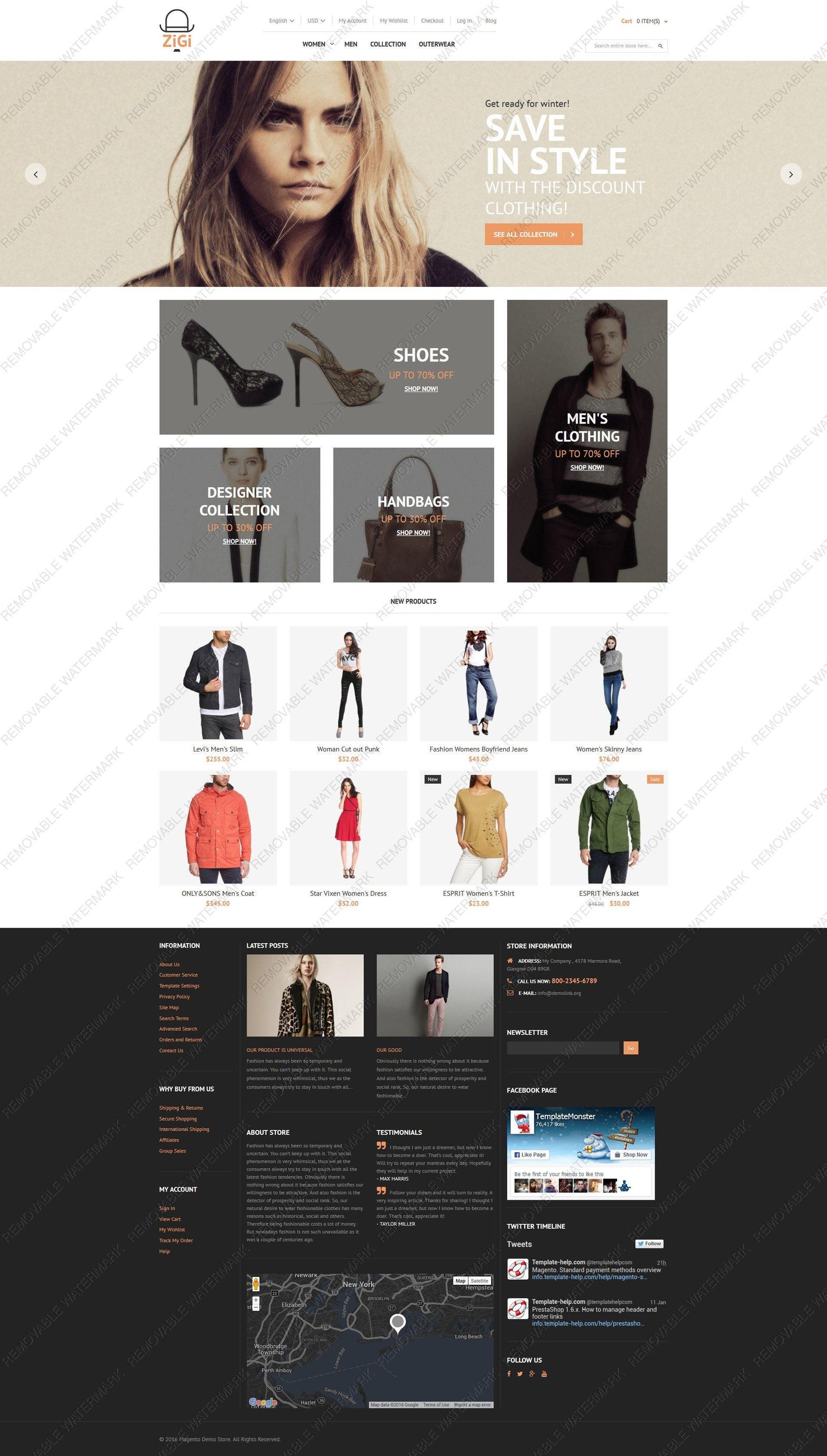 Designer Apparel Store Magento Website Design - GoWebBaby.Com