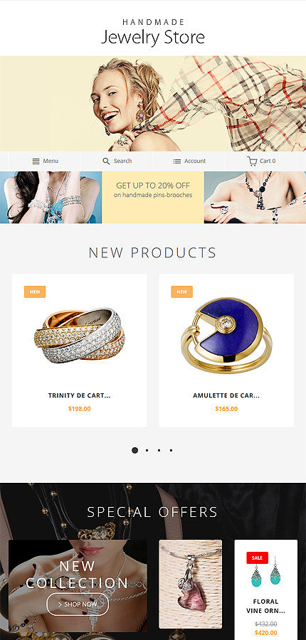 Handmade Jewelry Magento Website Design - GoWebBaby.Com