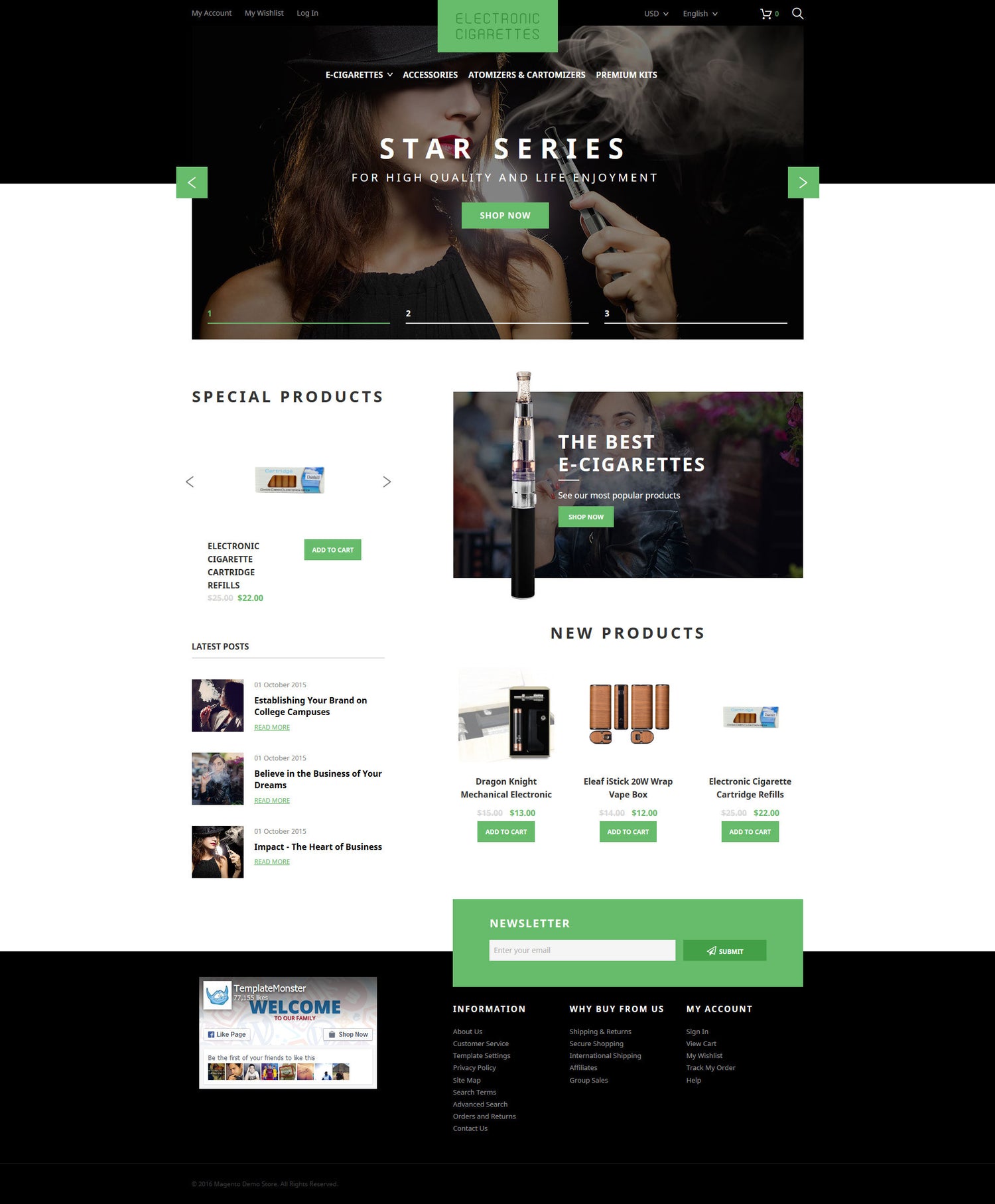 Tobacco Magento Website Design - GoWebBaby.Com