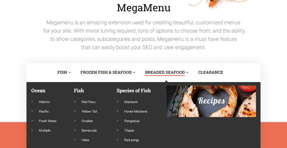 Seafood Magento Website Design - GoWebBaby.Com