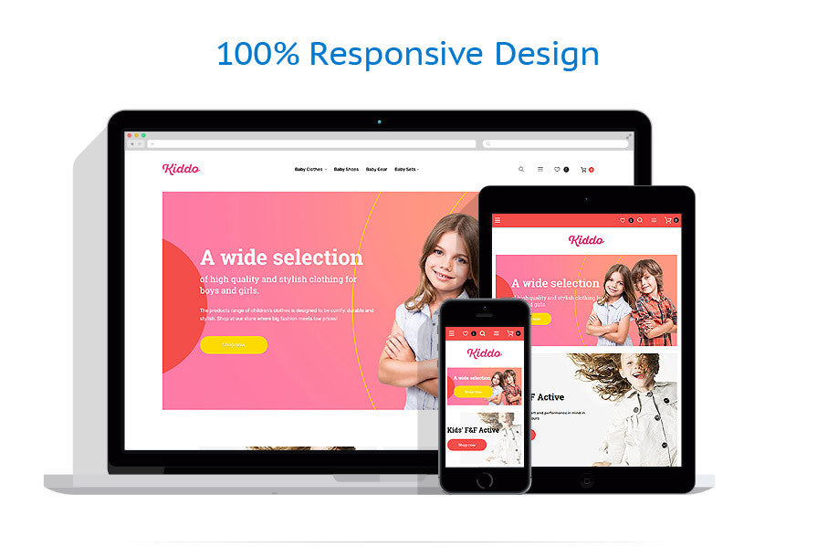 Kids Kiddo Clothing Magento Website Design - GoWebBaby.Com