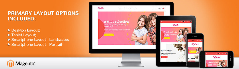 Kids Kiddo Clothing Magento Website Design - GoWebBaby.Com