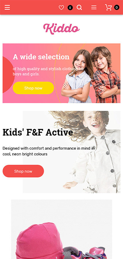 Kids Kiddo Clothing Magento Website Design - GoWebBaby.Com