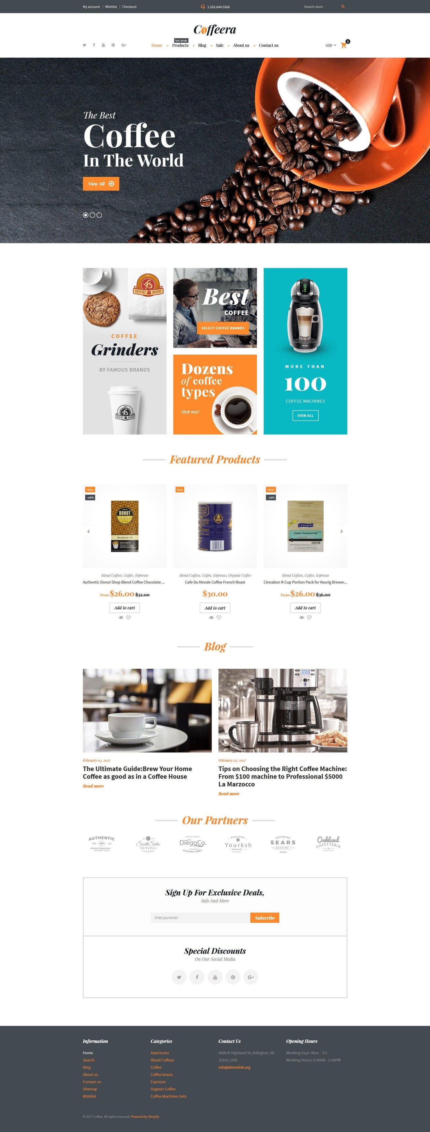Coffee Shop - Shopify Theme - GoWebBaby.Com