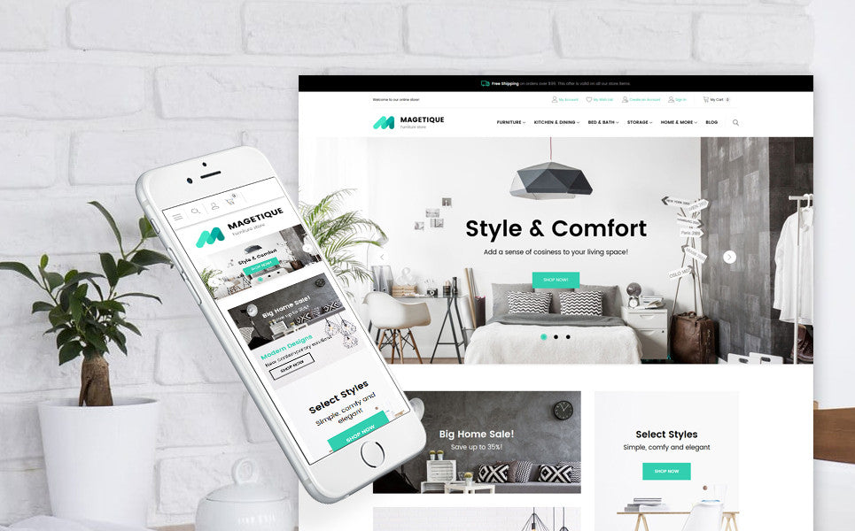 Style and Comfort Furniture Magento Website Design - GoWebBaby.Com