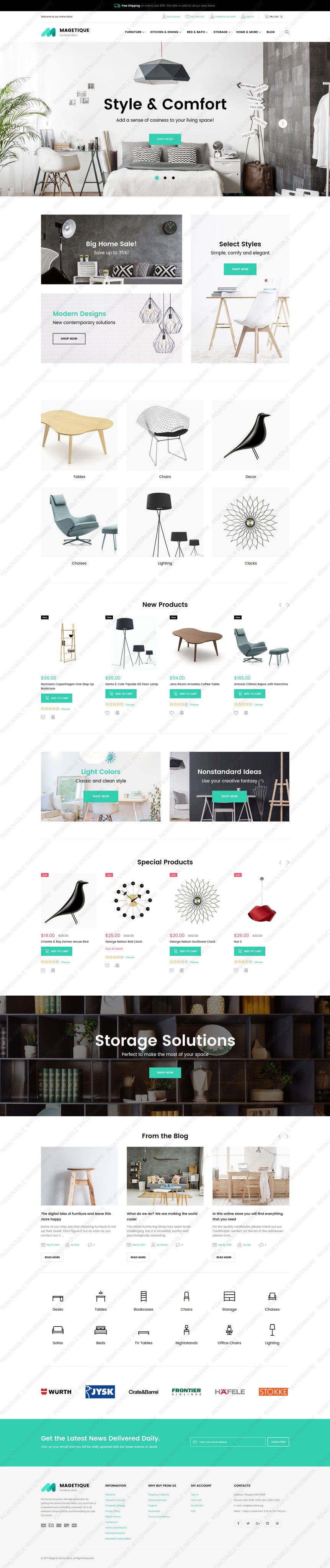 Style and Comfort Furniture Magento Website Design - GoWebBaby.Com