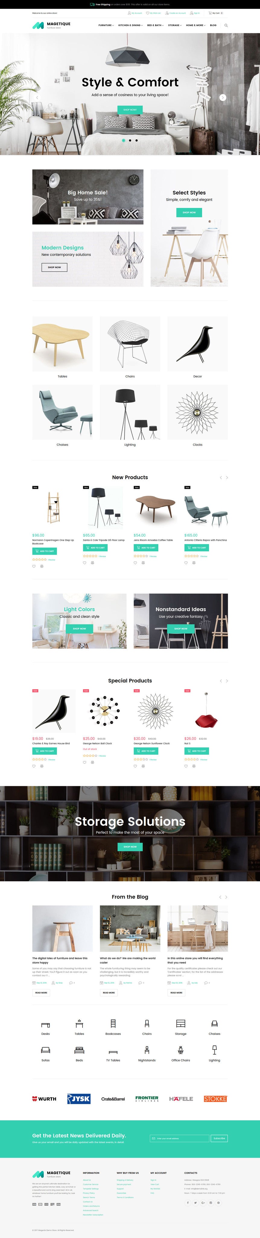 Style and Comfort Furniture Magento Website Design - GoWebBaby.Com
