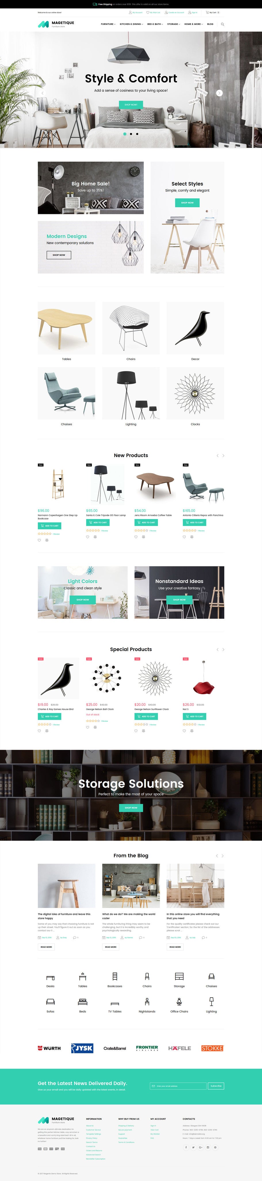Style and Comfort Furniture Magento Website Design - GoWebBaby.Com
