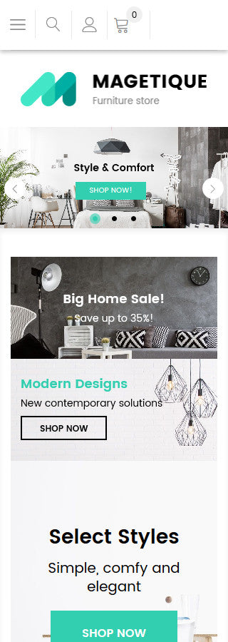 Style and Comfort Furniture Magento Website Design - GoWebBaby.Com