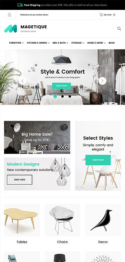 Style and Comfort Furniture Magento Website Design - GoWebBaby.Com