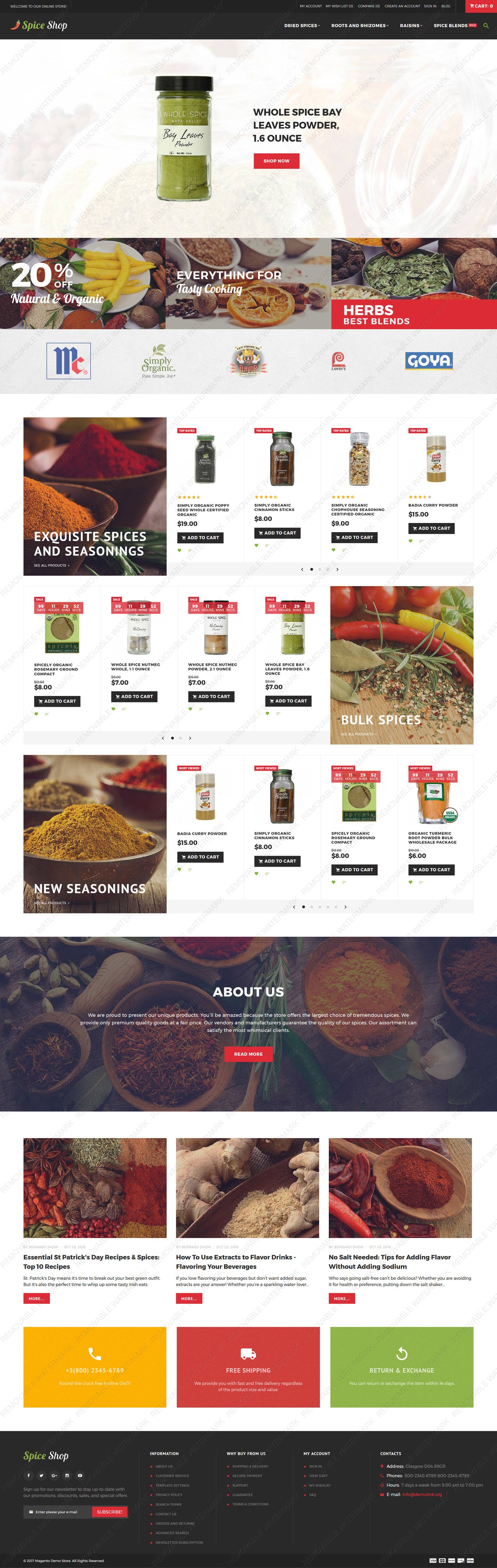 Spice Shop - Magento Website Design - GoWebBaby.Com
