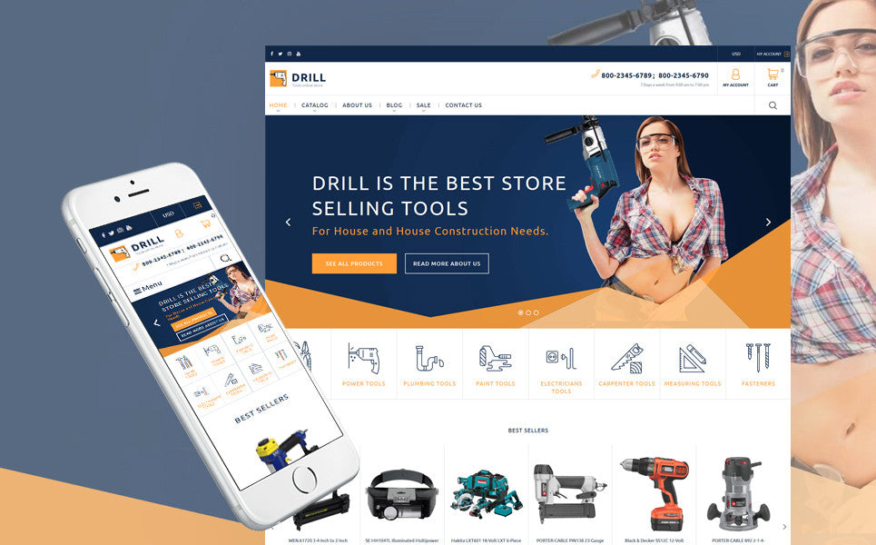 Industrial Tools - Shopify Themes - GoWebBaby.Com