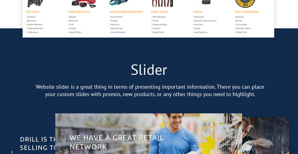 Industrial Tools - Shopify Themes - GoWebBaby.Com