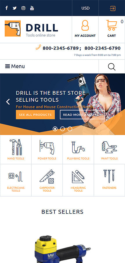 Industrial Tools - Shopify Themes - GoWebBaby.Com