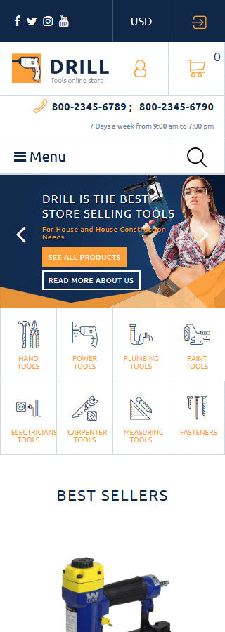 Industrial Tools - Shopify Themes - GoWebBaby.Com