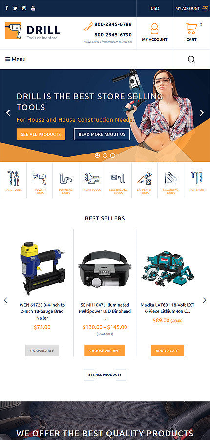Industrial Tools - Shopify Themes - GoWebBaby.Com
