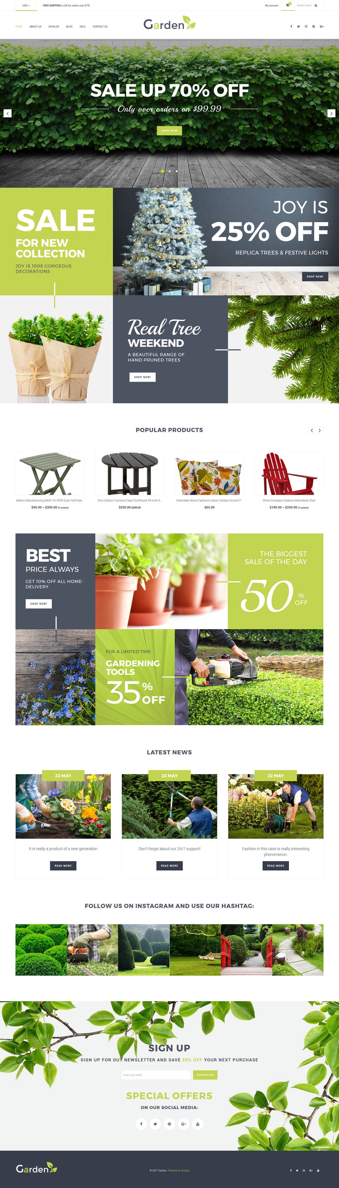 Garden Products Website - Shopify Themes - GoWebBaby.Com