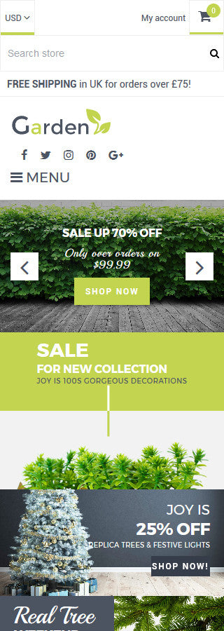 Garden Products Website - Shopify Themes - GoWebBaby.Com