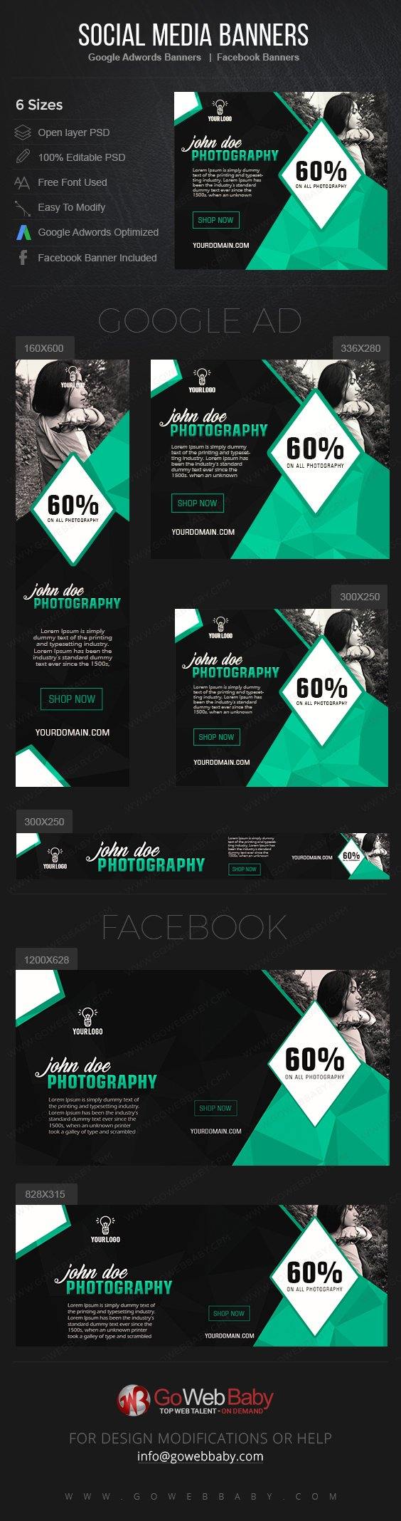 Google Adwords Display Banner with Facebook Banners - Fashion Photography For Website Marketing - GoWebBaby.Com