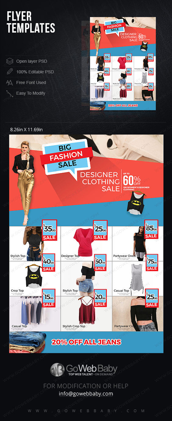 Flyer templates - Women's clothing for website marketing - GoWebBaby.Com