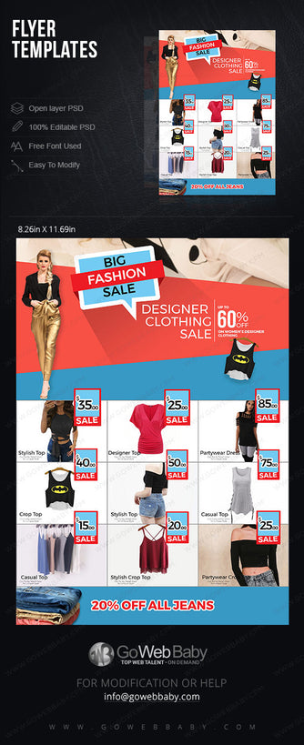 Flyer templates - Women's clothing for website marketing - GoWebBaby.Com