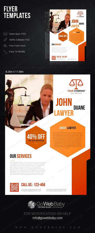 Flyer Templates - Business Lawyer For Website Marketing - GoWebBaby.Com
