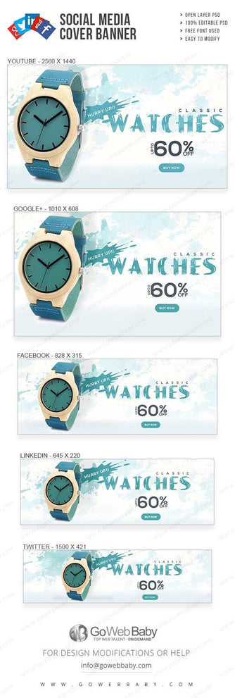 Social Media Cover Banner - Classic Men's Collection For Website Marketing - GoWebBaby.Com