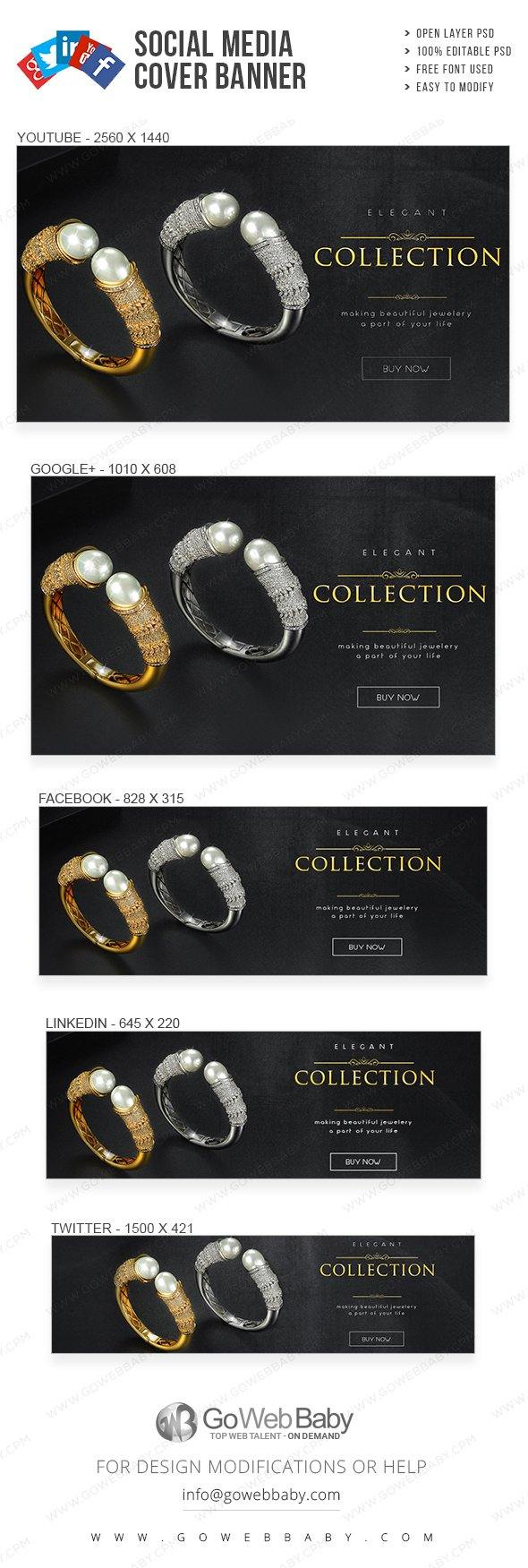 Social Media Cover Banner - Elegant Jewelry For Website Marketing - GoWebBaby.Com