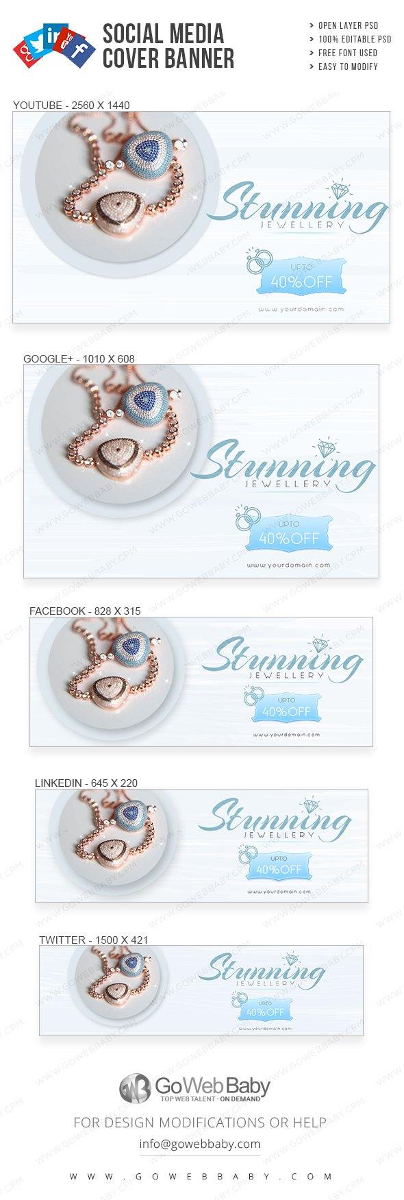 Social Media Cover Banner - Stunning Jewelry For Website Marketing - GoWebBaby.Com