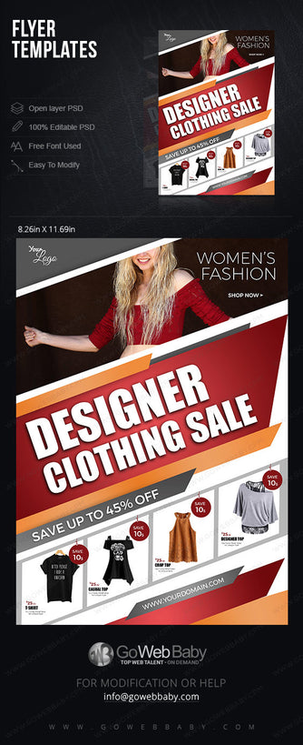 Flyer templates - Designer clothing for website marketing - GoWebBaby.Com