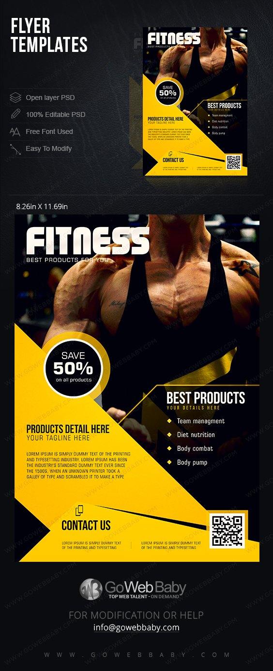 Flyer templates - Fitness & Gym For Website Marketing - GoWebBaby.Com