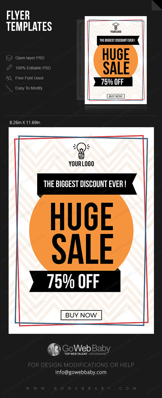 Huge sale flyer for website marketing - GoWebBaby.Com