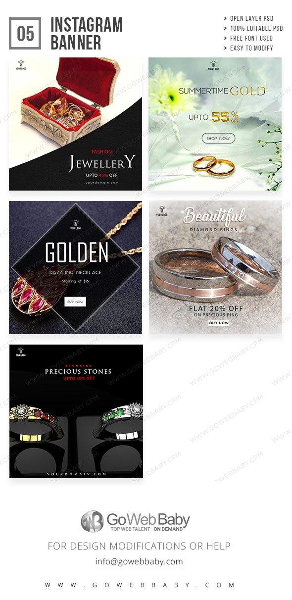 Instagram Ad banner - Female Precious Jewelry For Website Marketing - GoWebBaby.Com