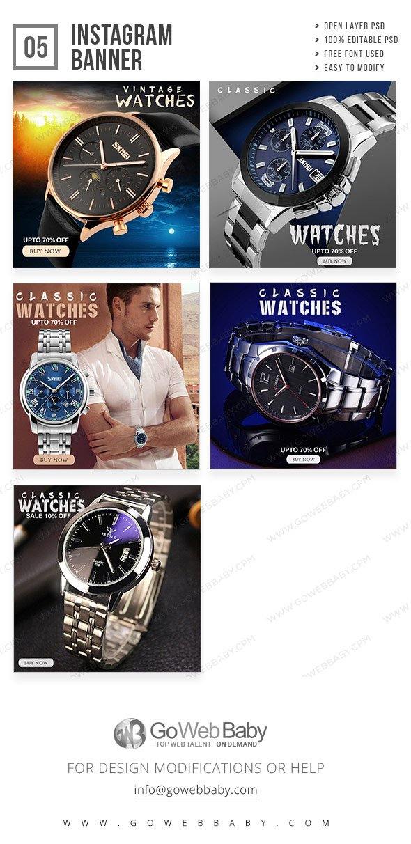 Instagram Ad Banners - Smart Watch For Men - GoWebBaby.Com