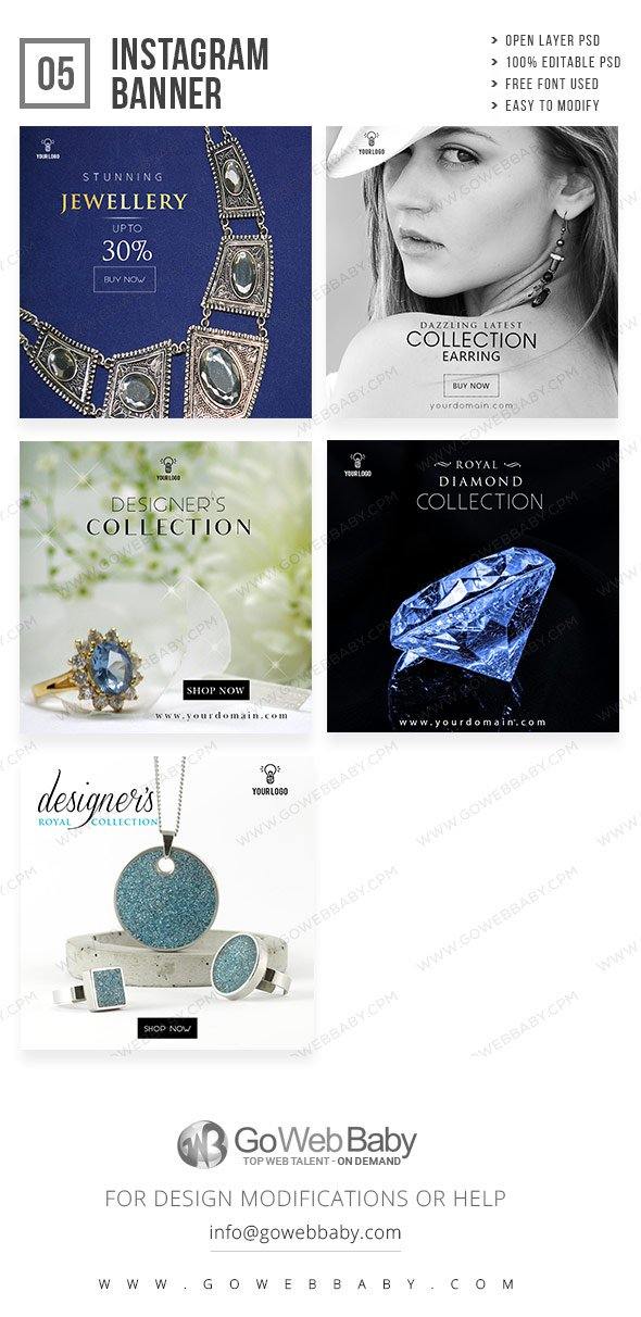 Instagram Ad banner - Jewellery For Website Marketing - GoWebBaby.Com
