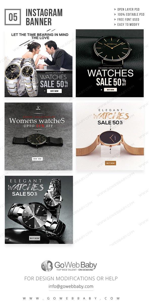 Instagram Ad Banners - Elegant Watches For Men - GoWebBaby.Com