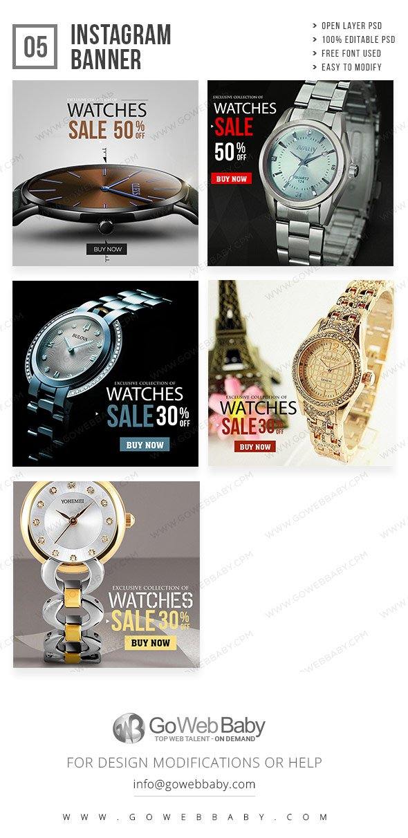 Instagram Ad Banners - Women's Watch Store For Website Marketing - GoWebBaby.Com