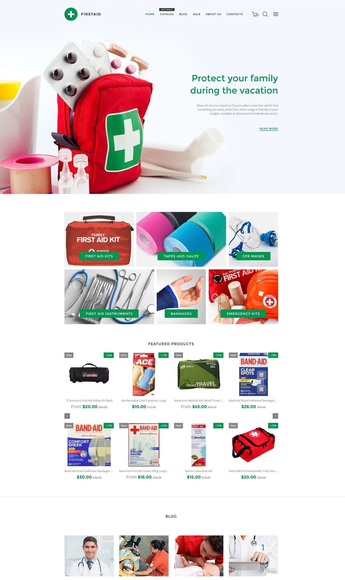 FirstAid - Medical & Healthcare - Magento eCommerce Website & Photoshop Design - GoWebBaby.Com