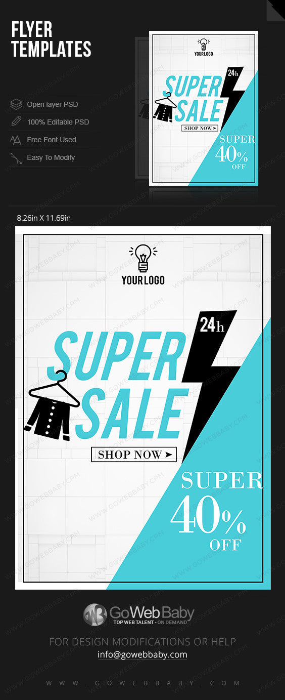 Hanger Icon super sale flyer for website marketing - GoWebBaby.Com