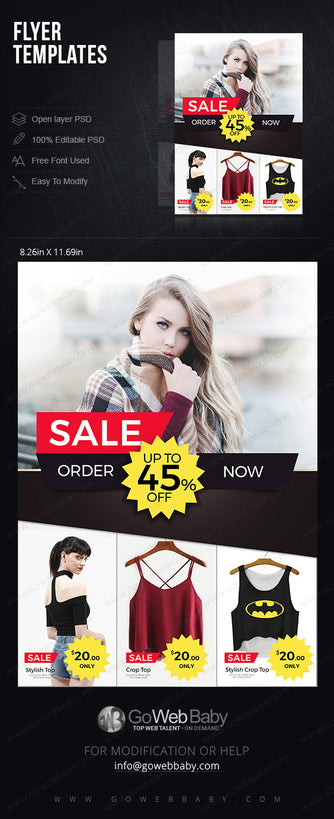 Flyer templates - Clothing sale for website marketing - GoWebBaby.Com