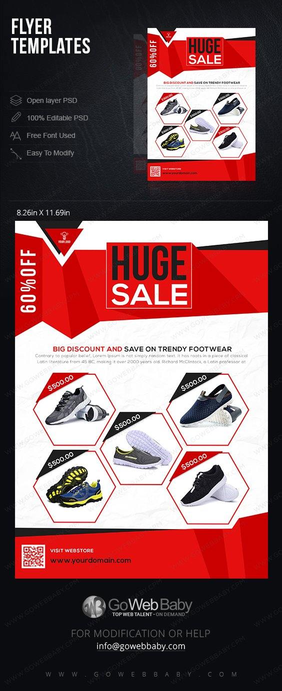 Flyer Templates - Trendy Footwear For Website Marketing - GoWebBaby.Com